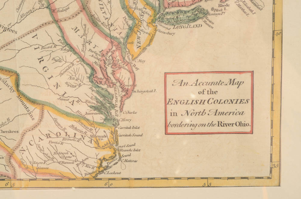 1754 Map of Colonial America