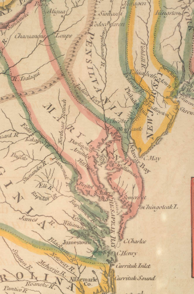 1754 Map of Colonial America