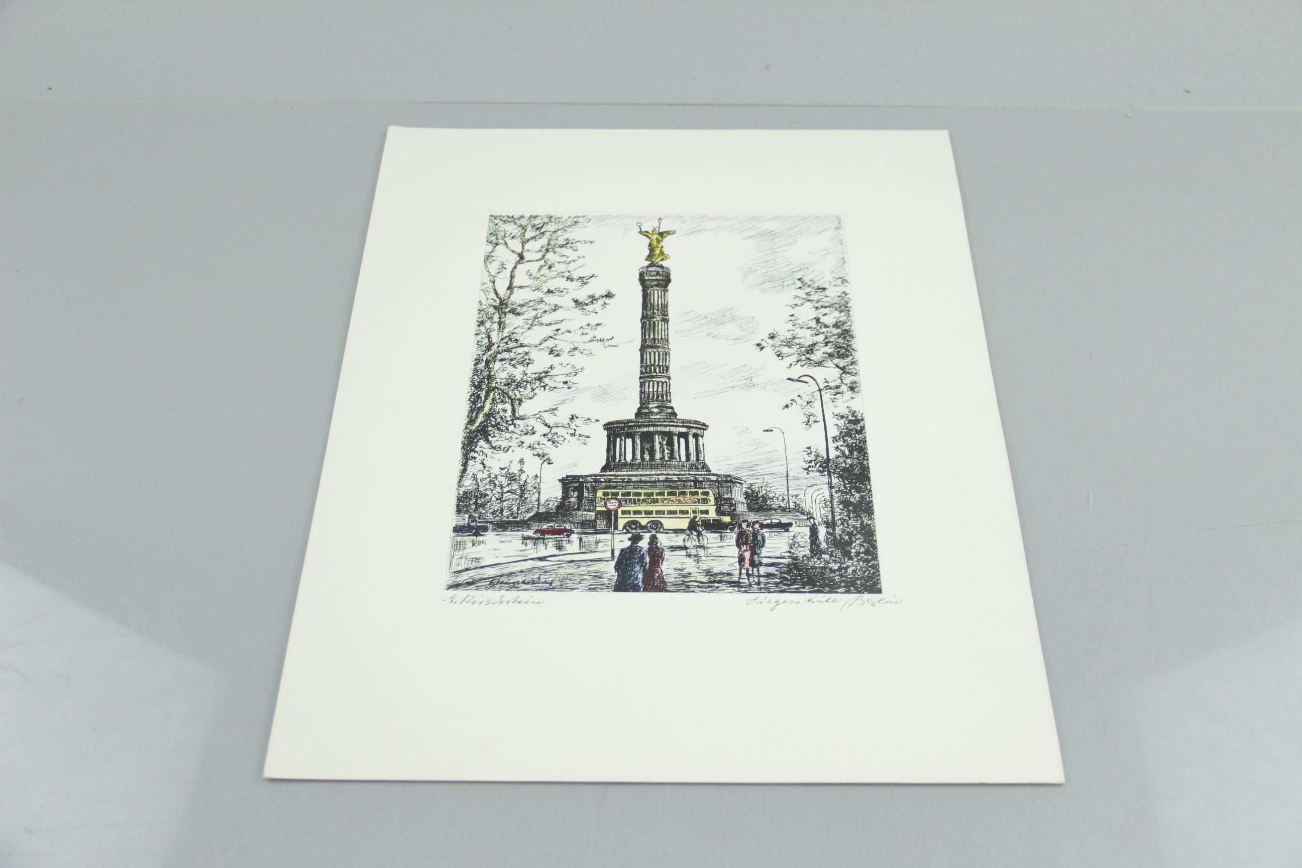 Group of Seven Hand-Tinted Engravings by Erhard Kirschstein