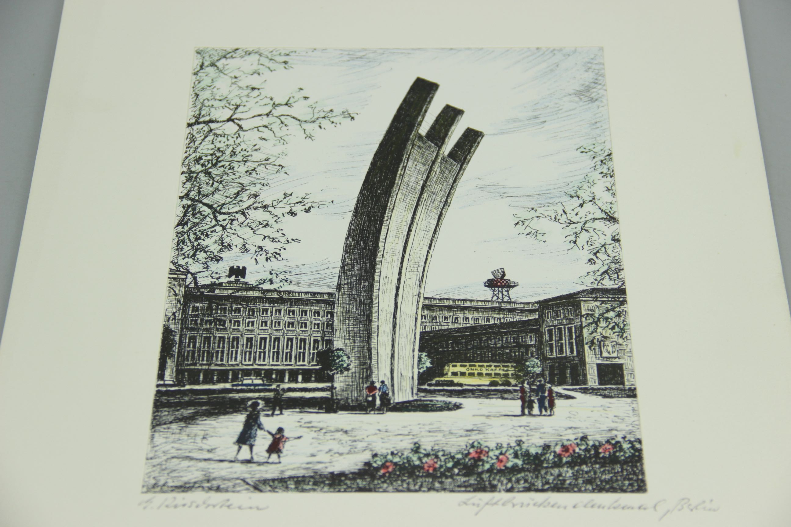 Group of Seven Hand-Tinted Engravings by Erhard Kirschstein