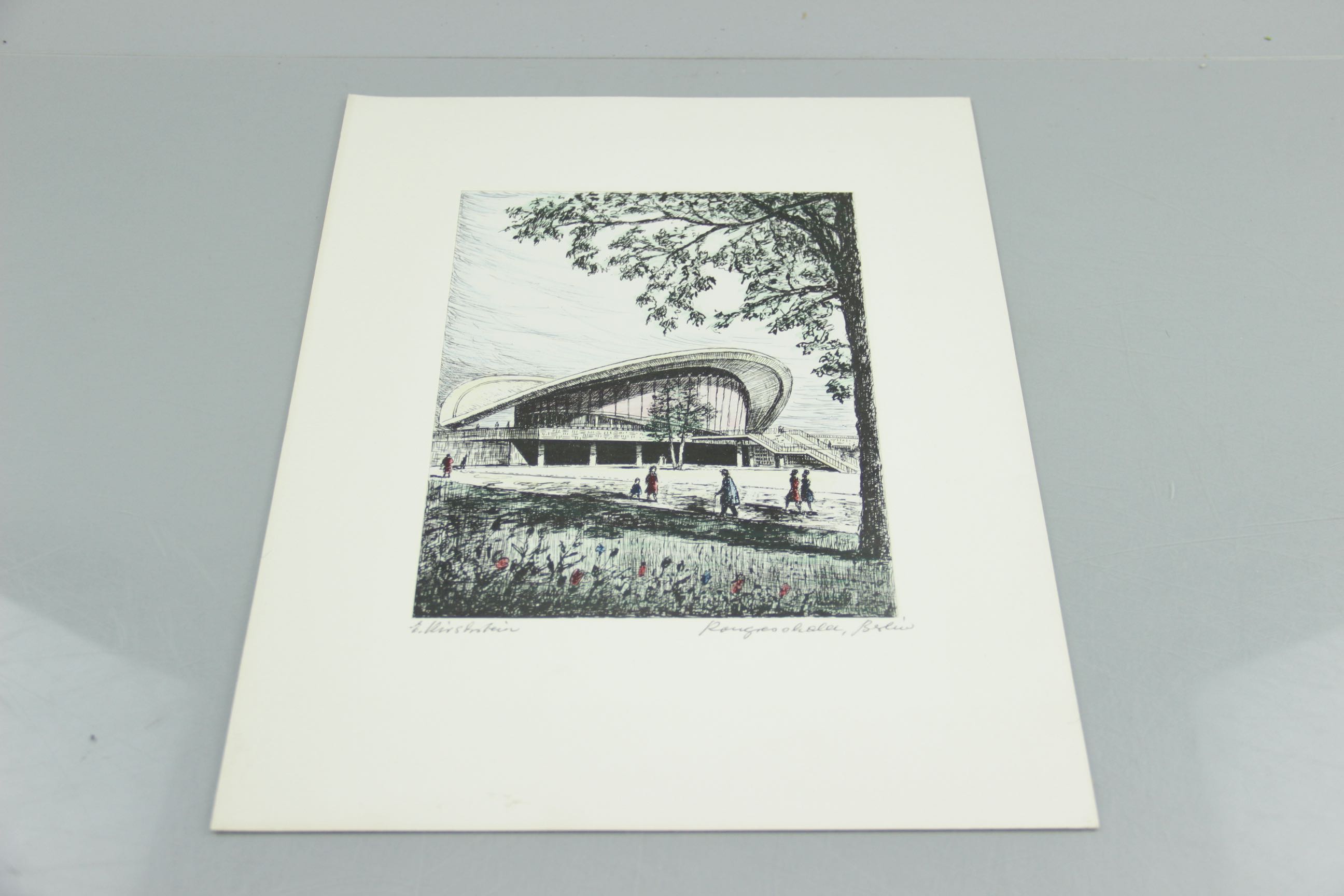 Group of Seven Hand-Tinted Engravings by Erhard Kirschstein