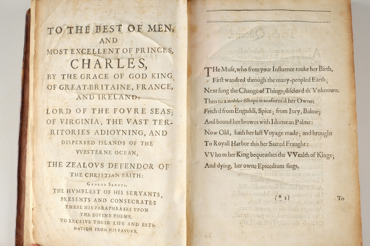 Rare 1638 "Paraphrase on the Divine Poems" by George Sandys