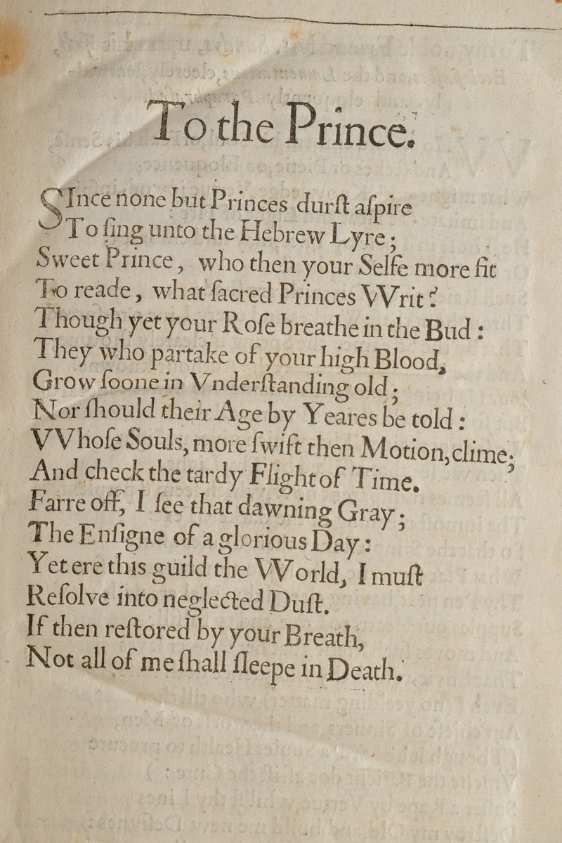 Rare 1638 "Paraphrase on the Divine Poems" by George Sandys