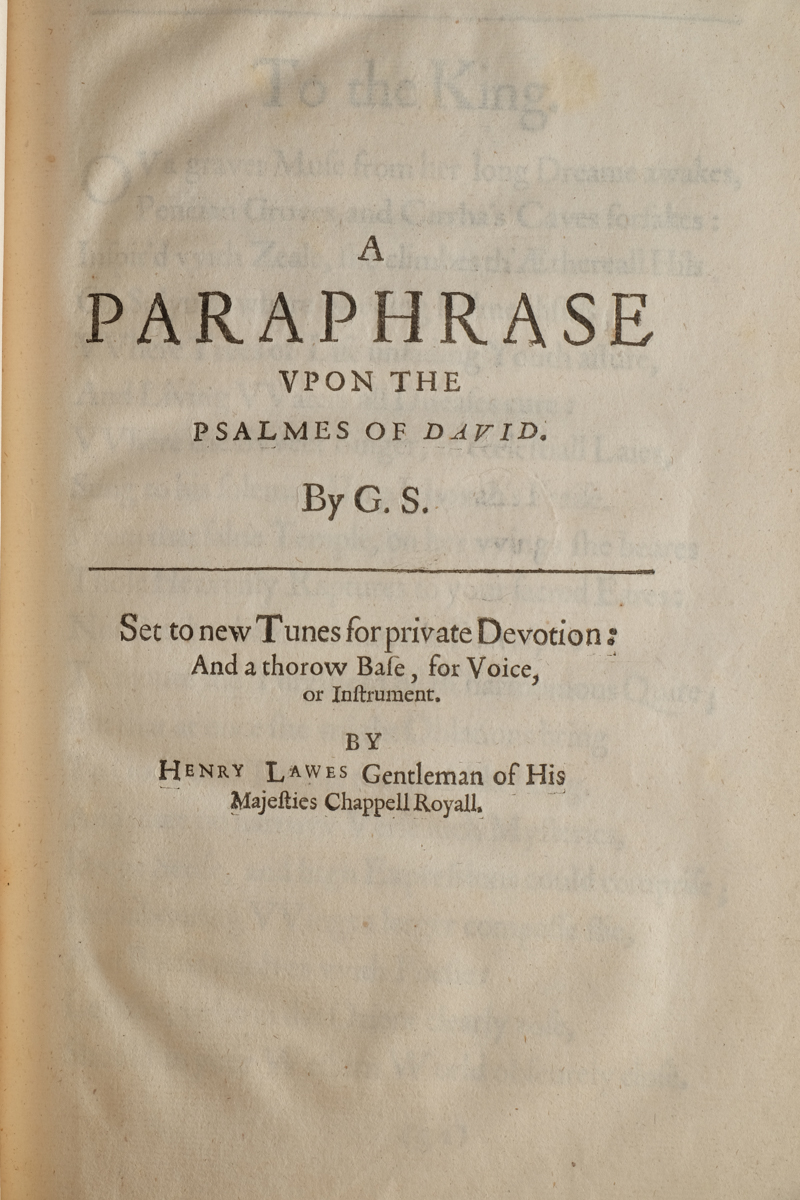 Rare 1638 "Paraphrase on the Divine Poems" by George Sandys