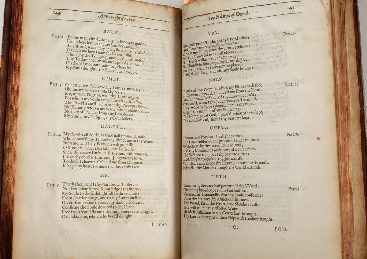 Rare 1638 "Paraphrase on the Divine Poems" by George Sandys