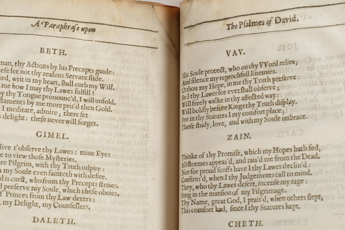 Rare 1638 "Paraphrase on the Divine Poems" by George Sandys