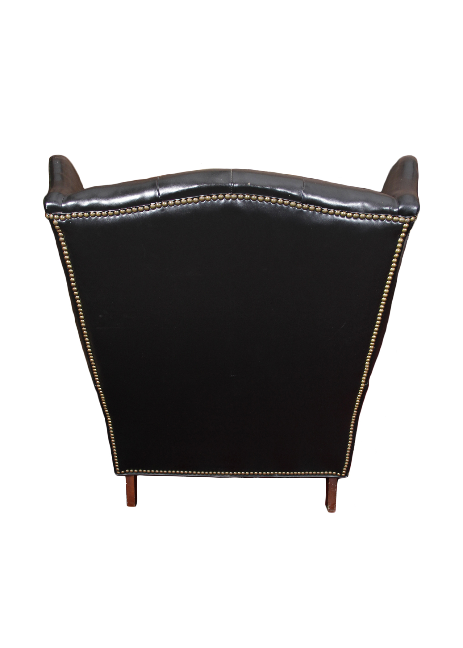 Black Vinyl Wingback Chair