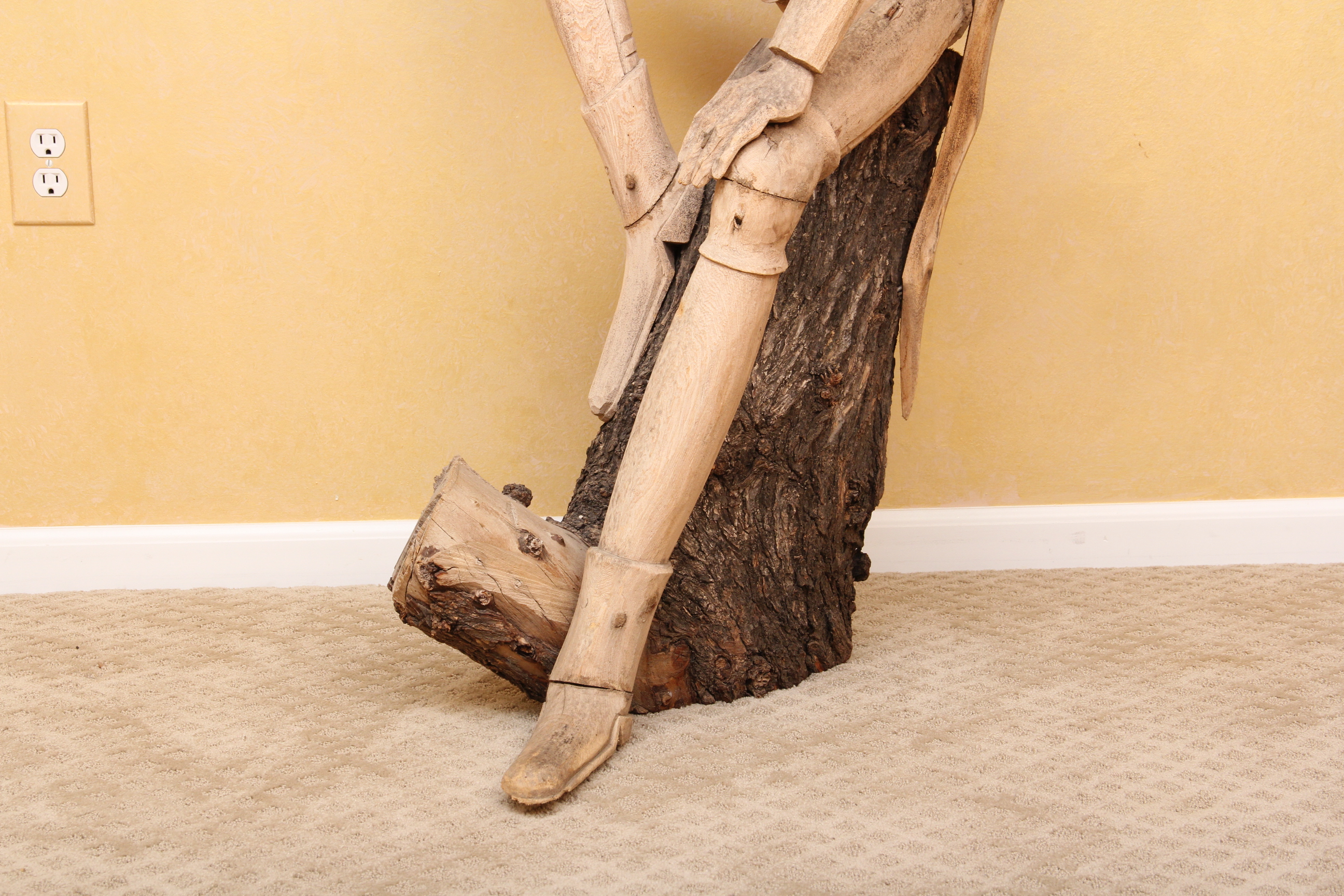 Hand-Carved Don Quixote Wood Sculpture