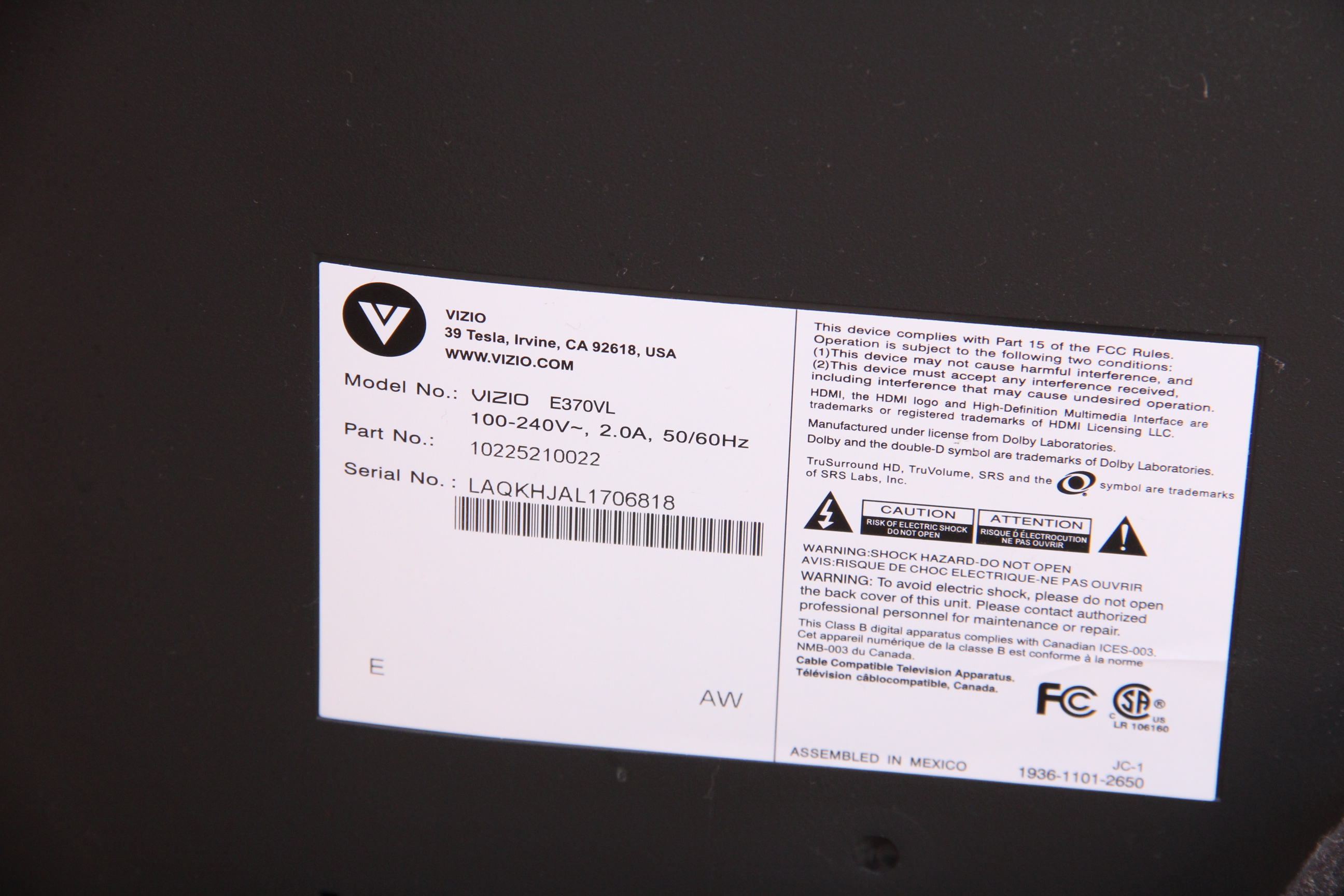 Vizio TV with Philips DVD/VCR Player