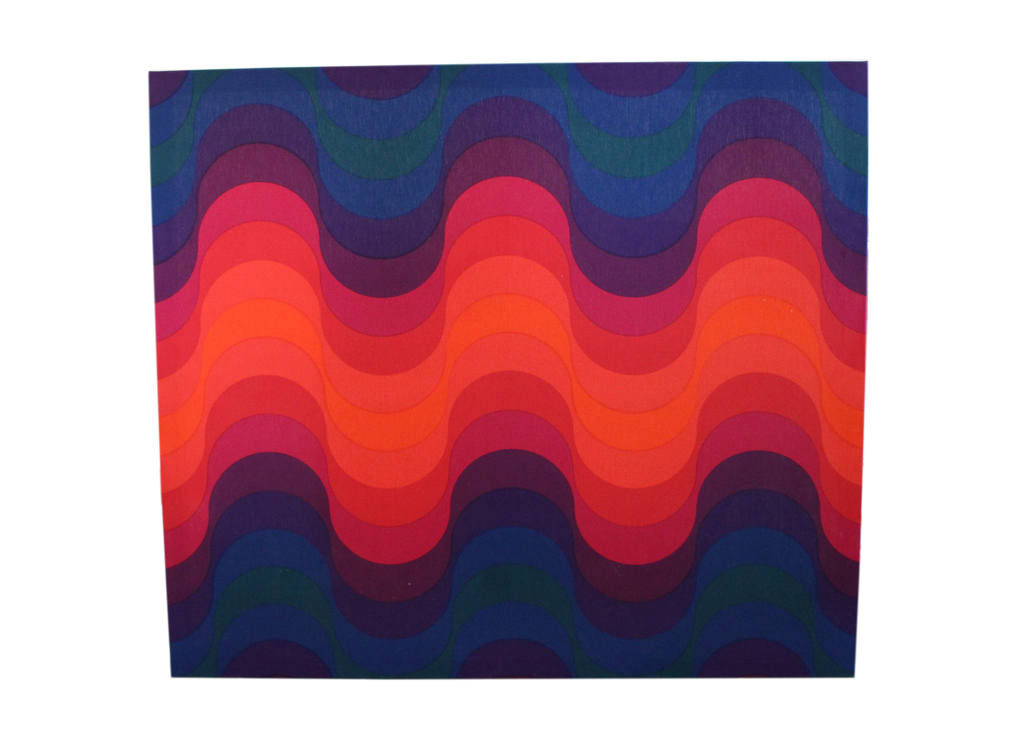 Vintage "Mira-Spectrum" V. Panton Stretched Fabric Wall Hanging