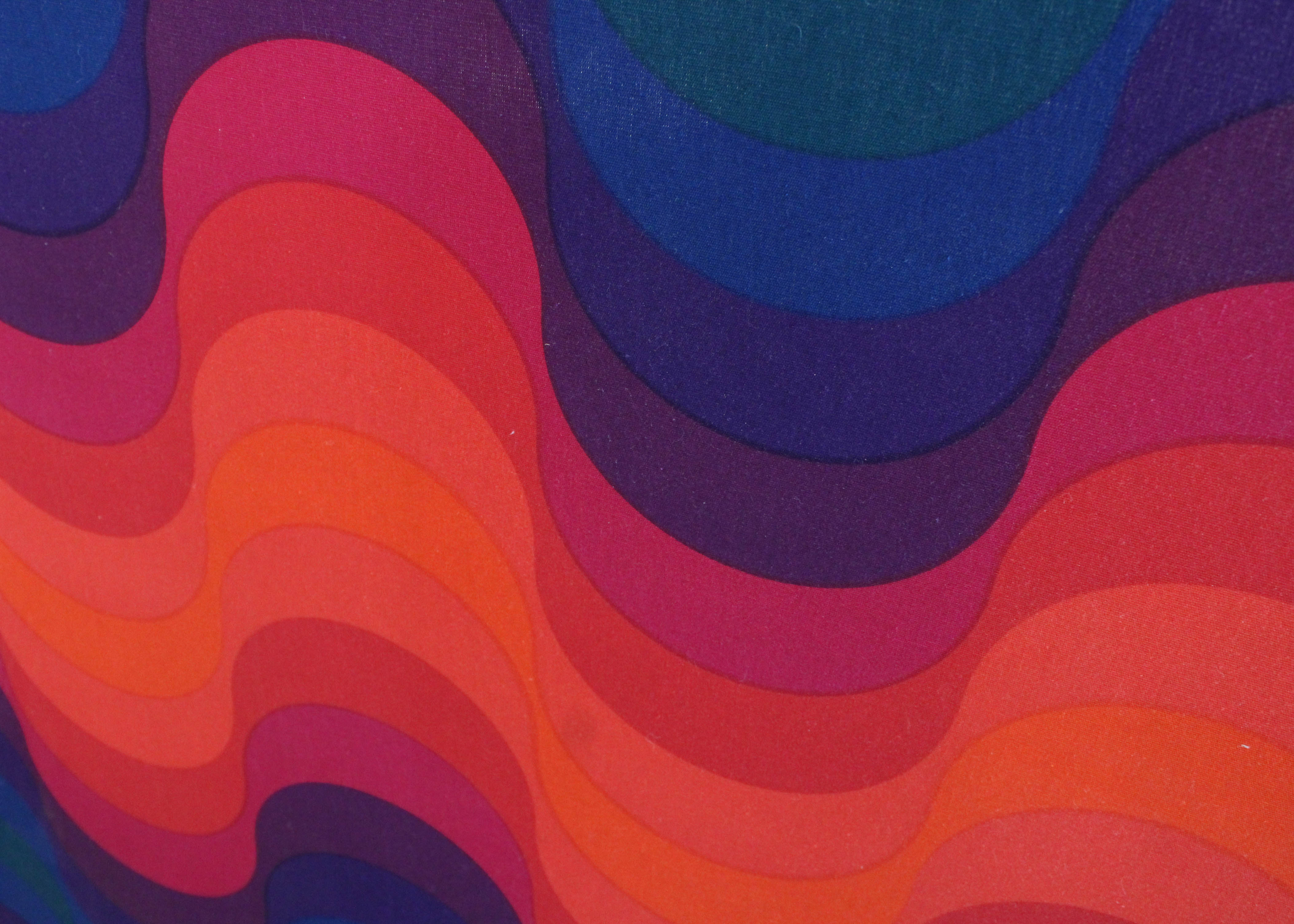 Vintage "Mira-Spectrum" V. Panton Stretched Fabric Wall Hanging