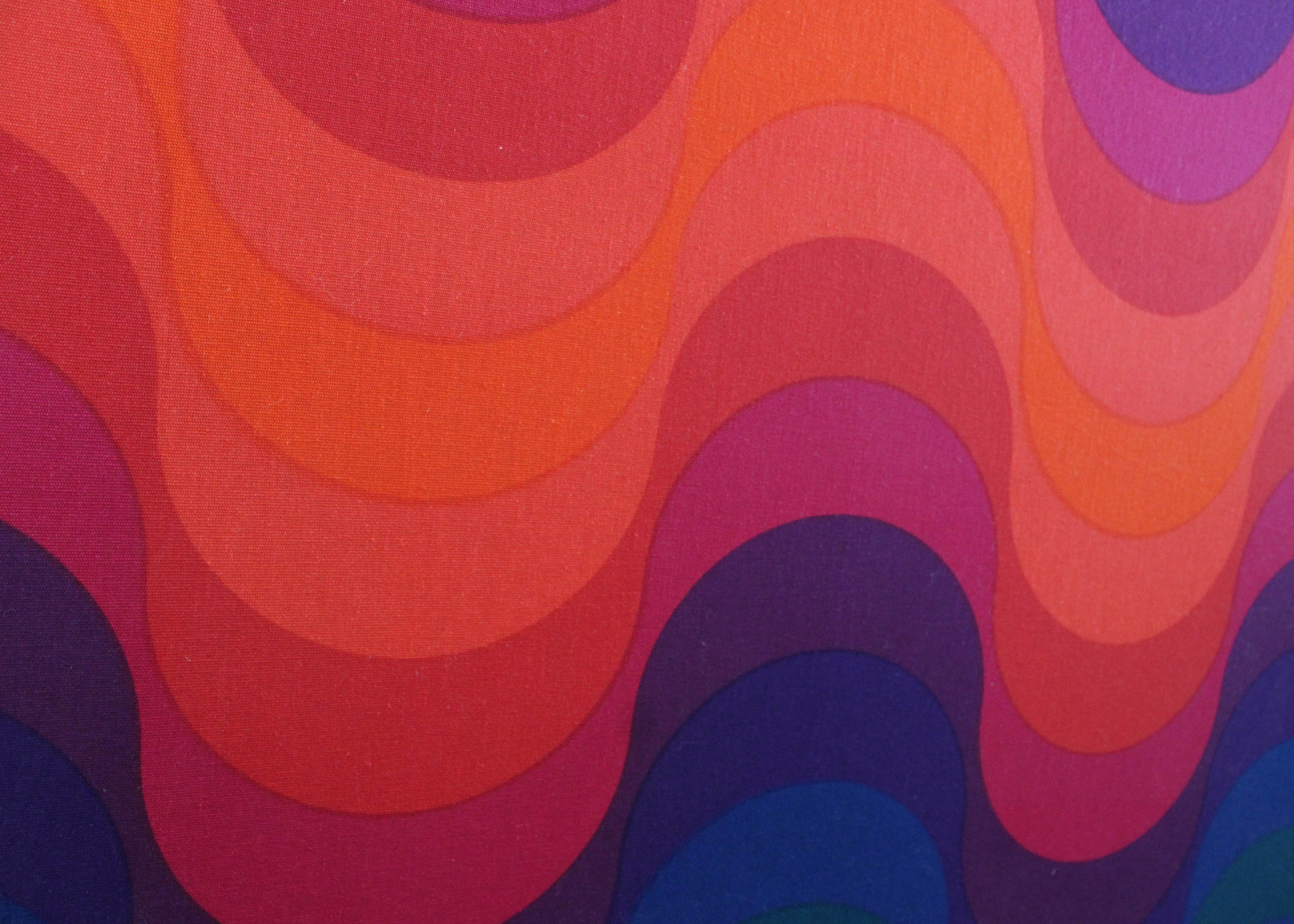 Vintage "Mira-Spectrum" V. Panton Stretched Fabric Wall Hanging