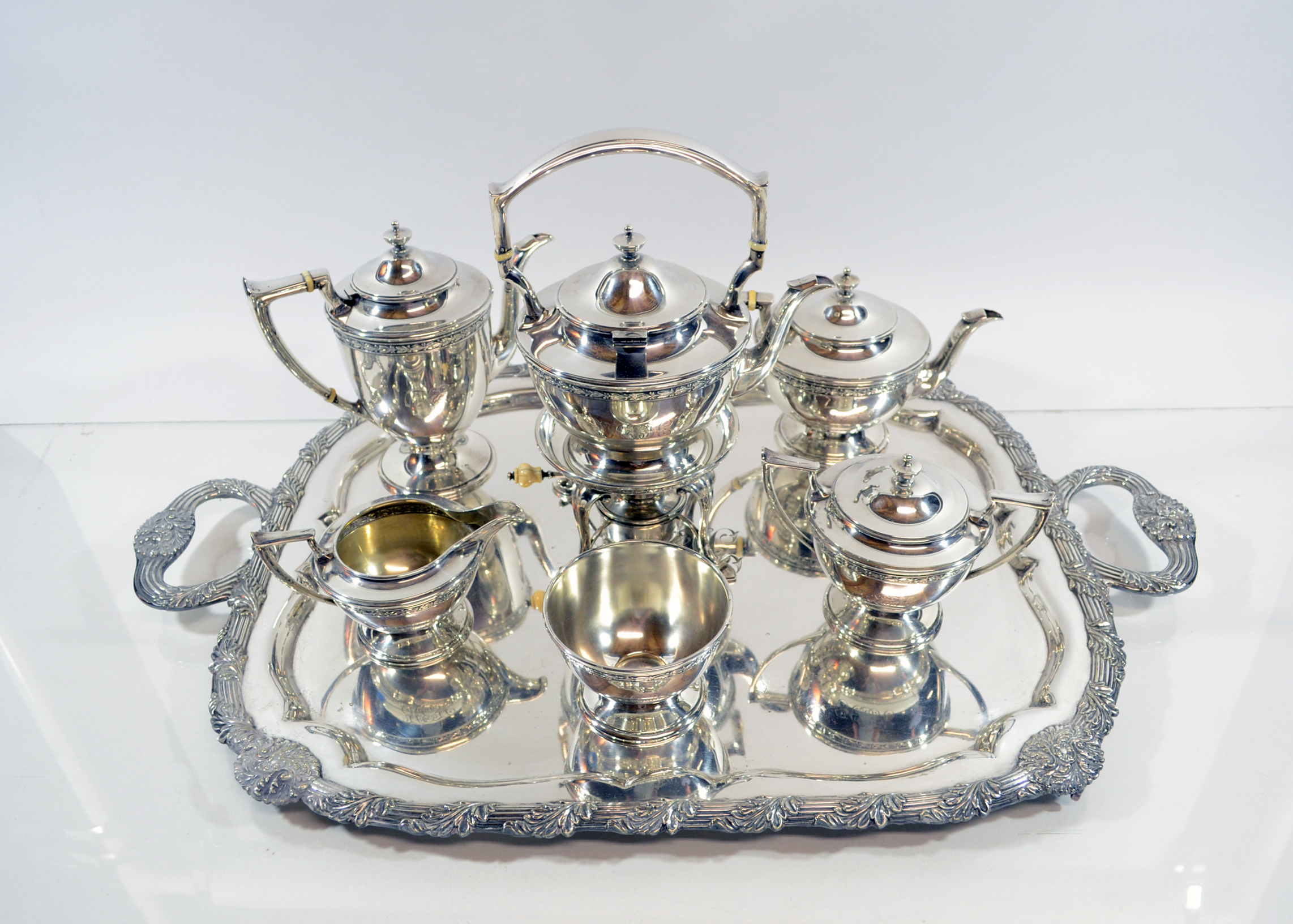 William B. Durgin Co. Ivory and Sterling Silver Tea Service