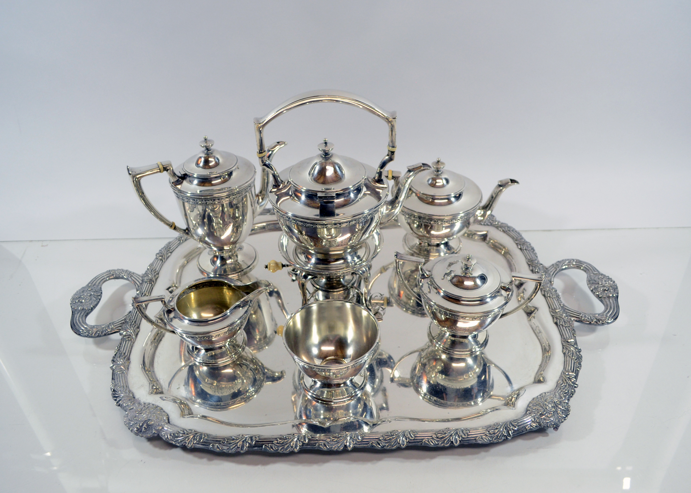 William B. Durgin Co. Ivory and Sterling Silver Tea Service