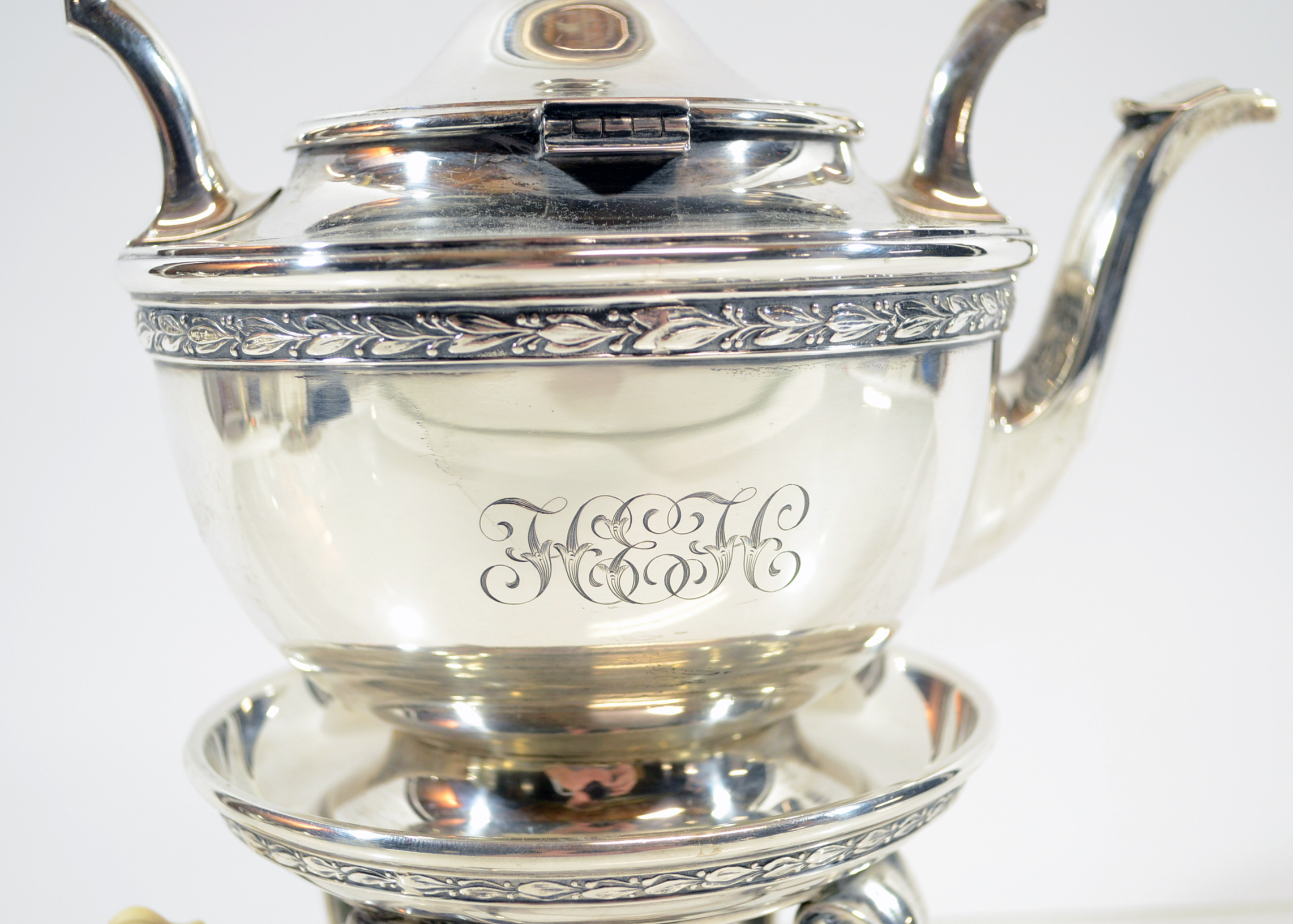 William B. Durgin Co. Ivory and Sterling Silver Tea Service