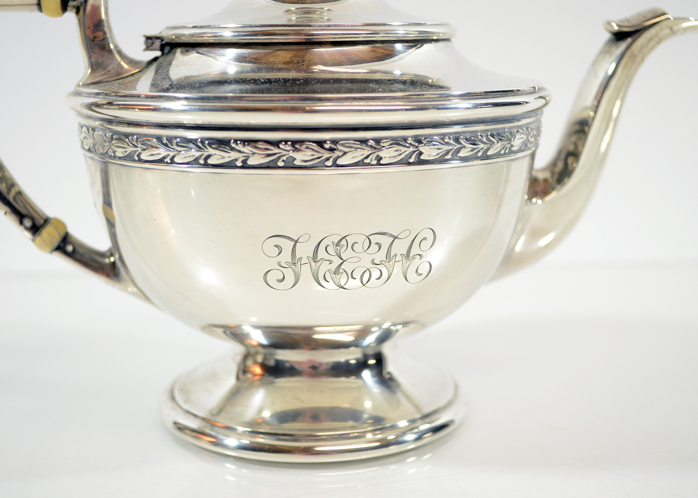 William B. Durgin Co. Ivory and Sterling Silver Tea Service