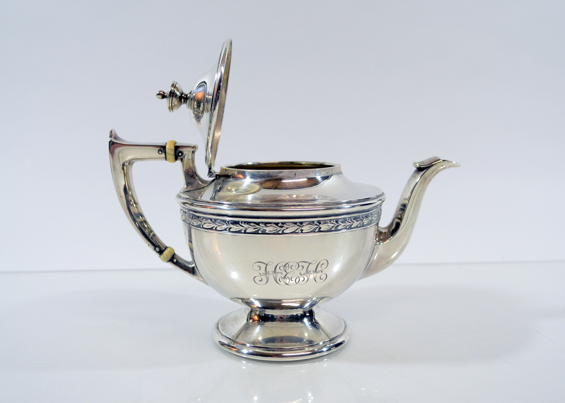 William B. Durgin Co. Ivory and Sterling Silver Tea Service