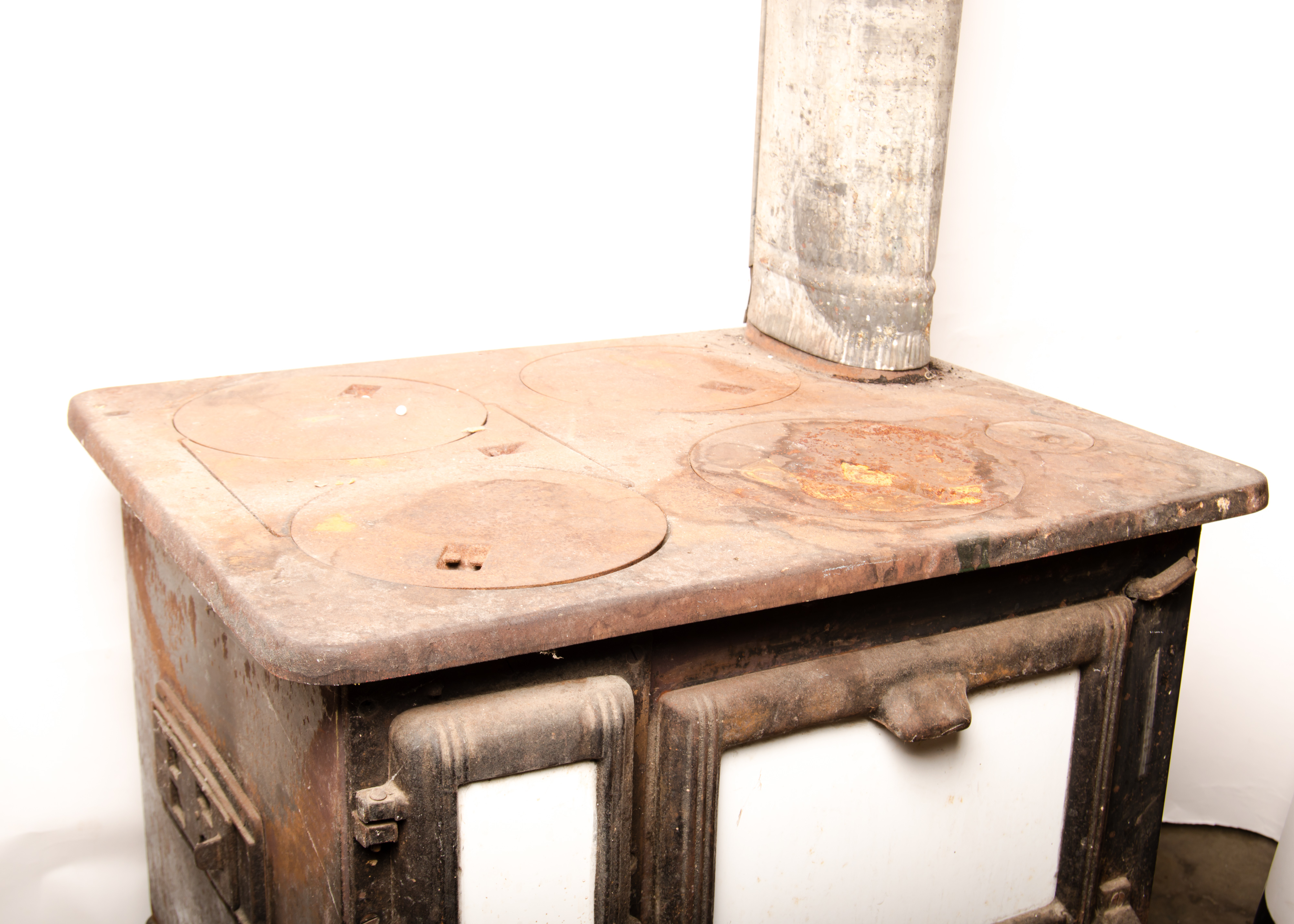 Antique Cast Iron Wood-Burning Stove