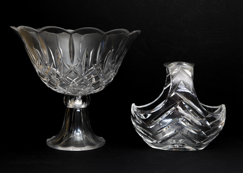 Gorham Crystal Centerpiece Bowl and Glass Basket