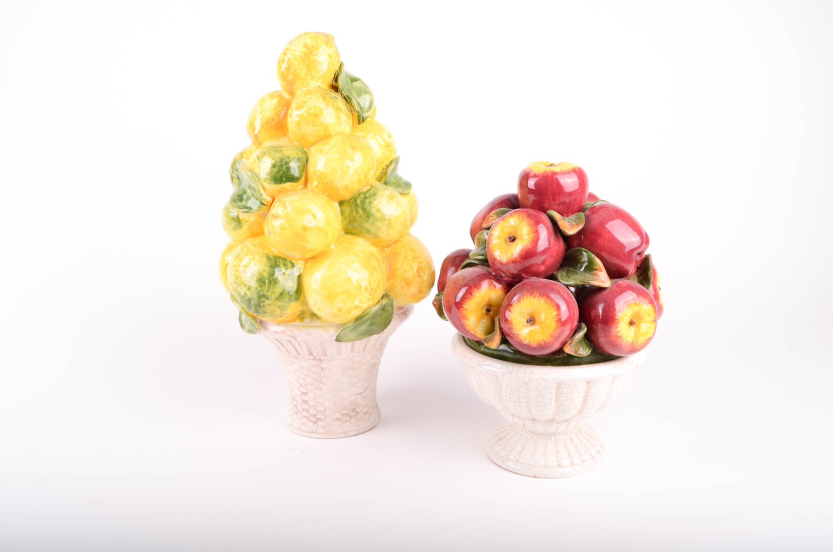 Two Ceramic Fruit in Vessels