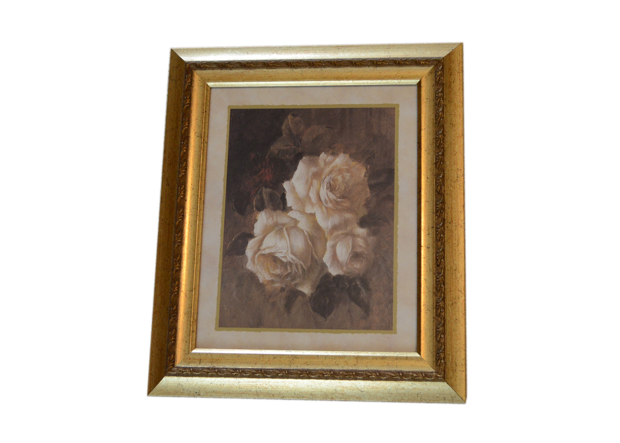 Contemporary Offset Lithograph Depicting White Roses