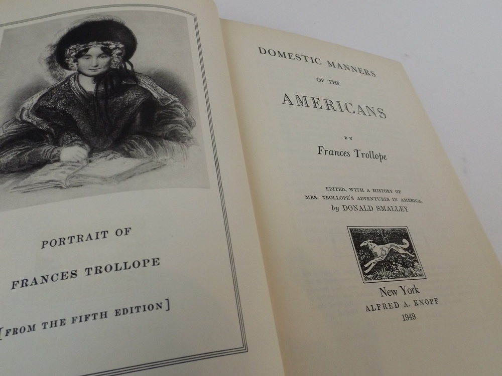1949 Volume "Domestic Manners of the Americans" by Trollope