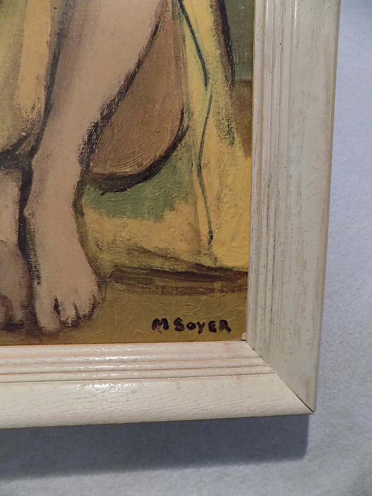 Vintage Framed Dancers at Rest Lithograph by M. Soyer