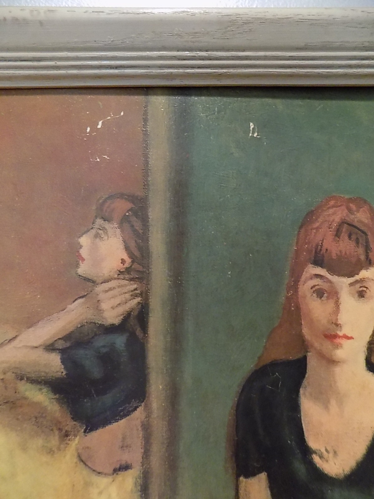 Vintage Framed Dancers at Rest Lithograph by M. Soyer