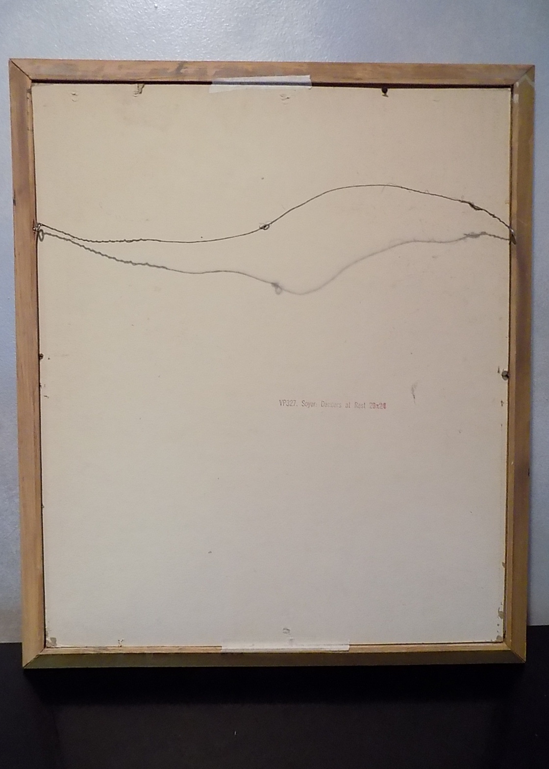 Vintage Framed Dancers at Rest Lithograph by M. Soyer