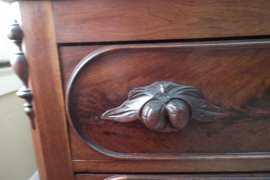 Victorian Walnut Swivel Mirror Dresser