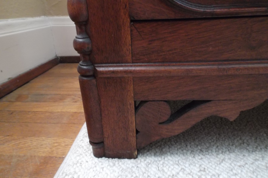 Victorian Walnut Swivel Mirror Dresser