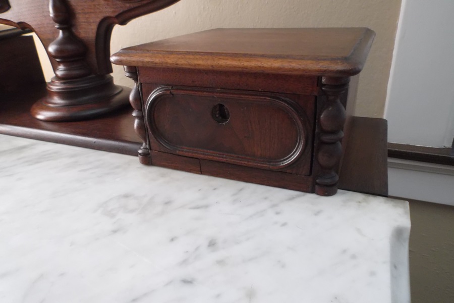 Victorian Walnut Swivel Mirror Dresser