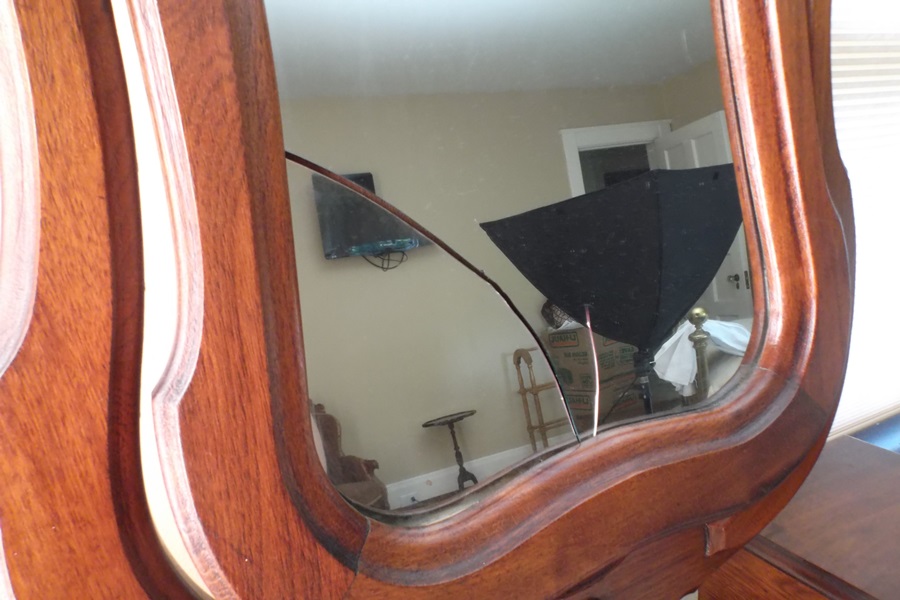 Victorian Walnut Swivel Mirror Dresser