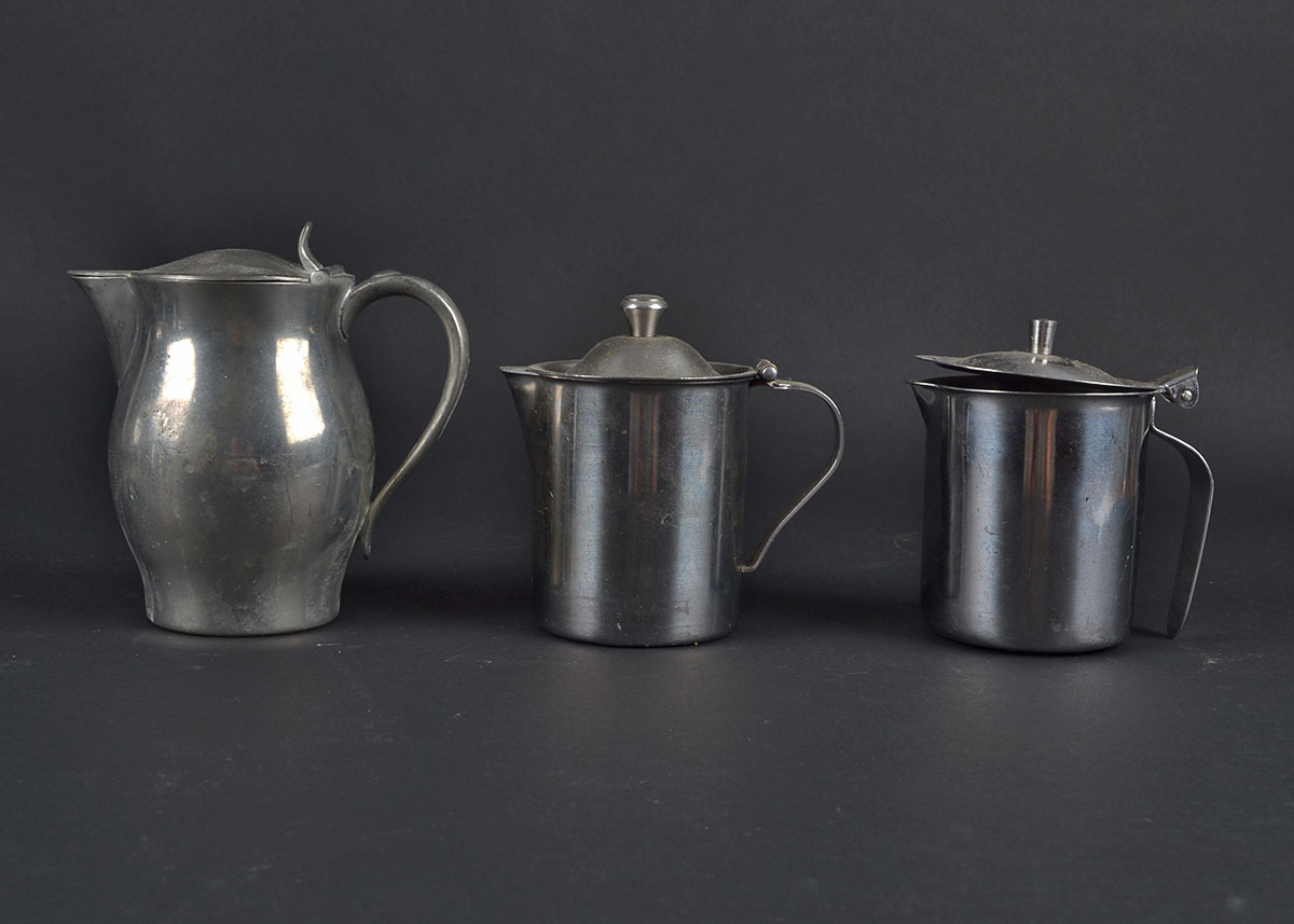 Vintage Stainless and Pewter Creamers