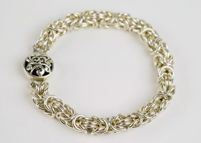 Byzantine Style Sterling Silver Bracelet