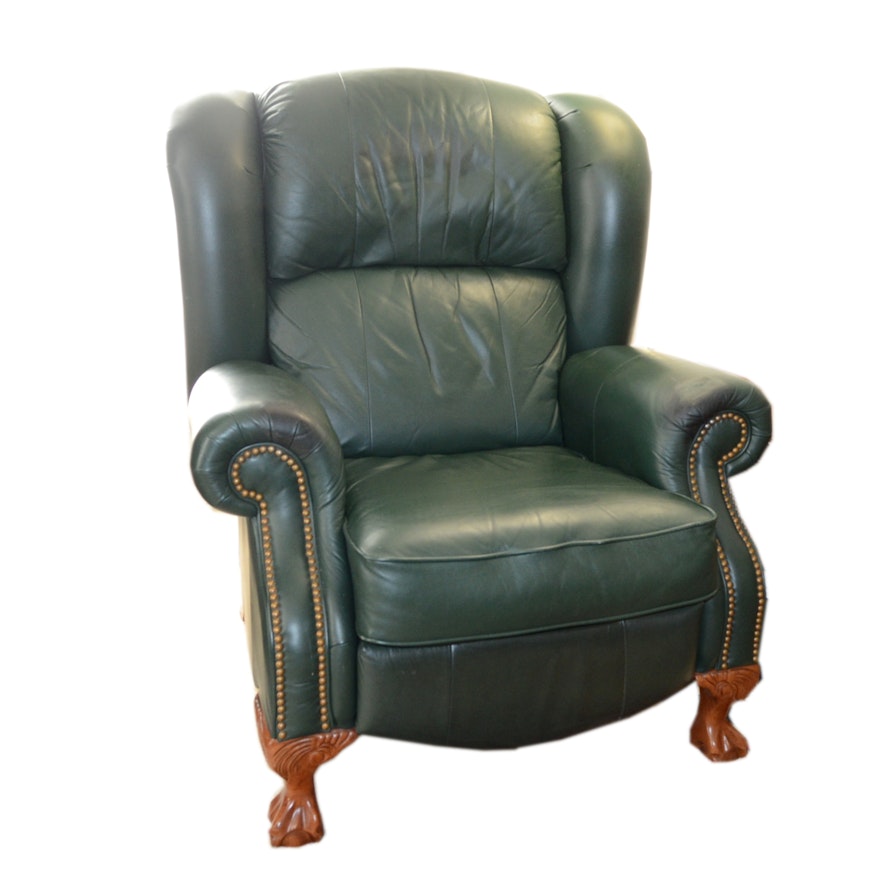 Lazy-Boy Contemporary Green Leather Recliner
