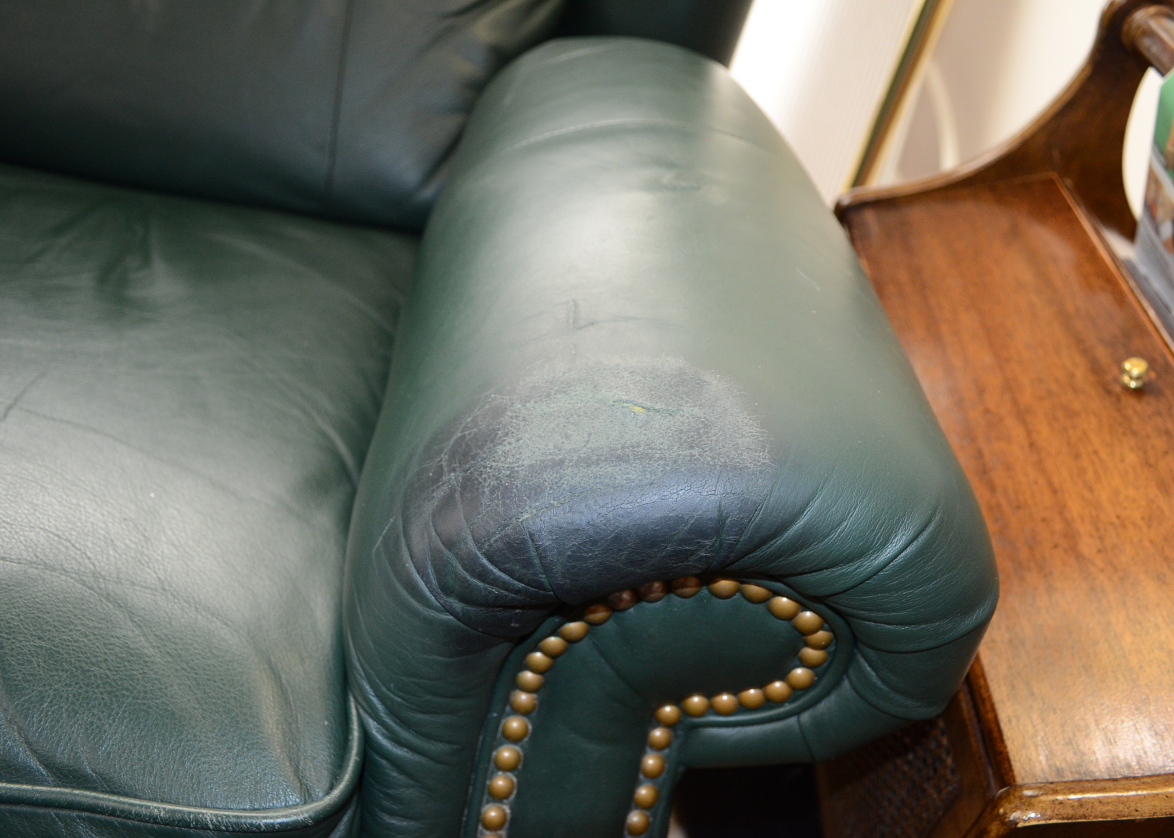 Lazy-Boy Contemporary Green Leather Recliner