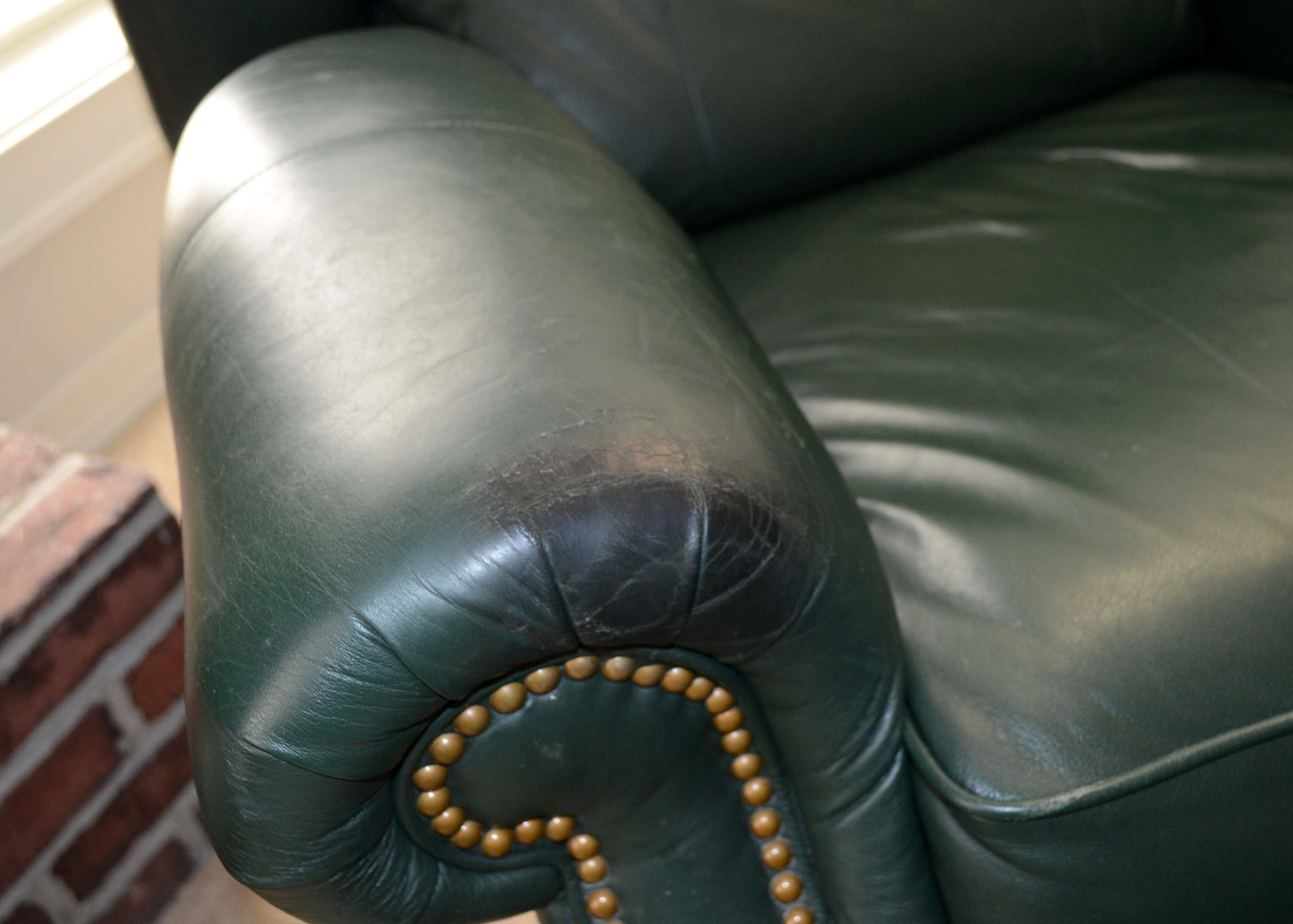 Lazy-Boy Contemporary Green Leather Recliner