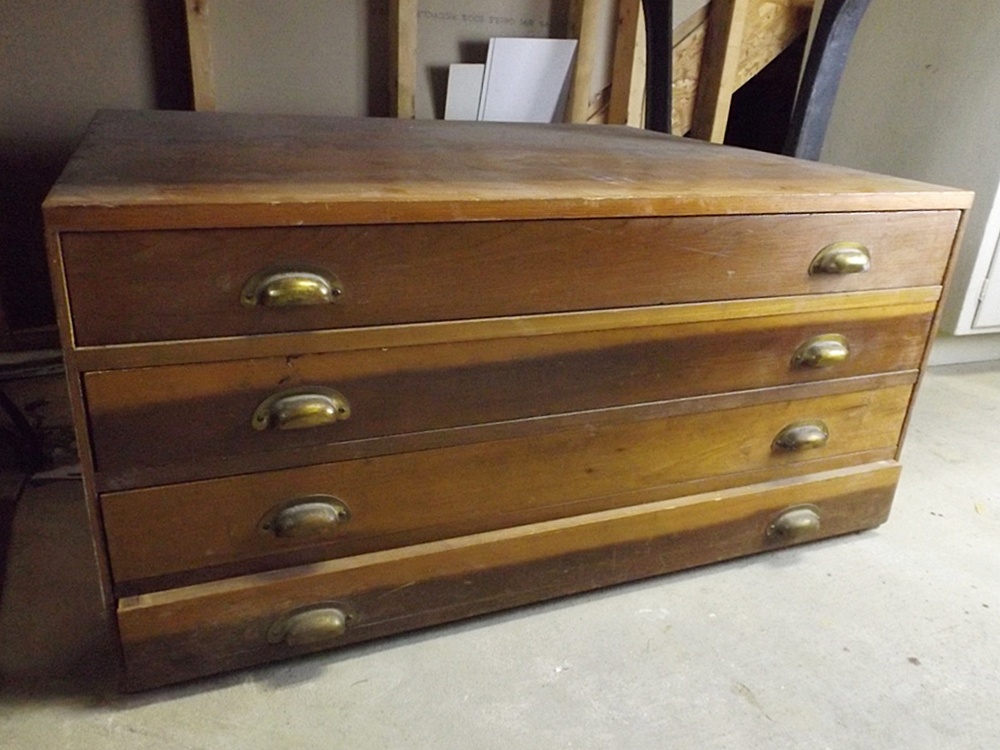 Vintage Wooden Flat File