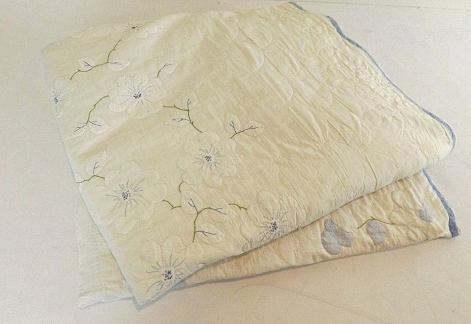 Pair of Vintage Handmade Floral Applique Quilts