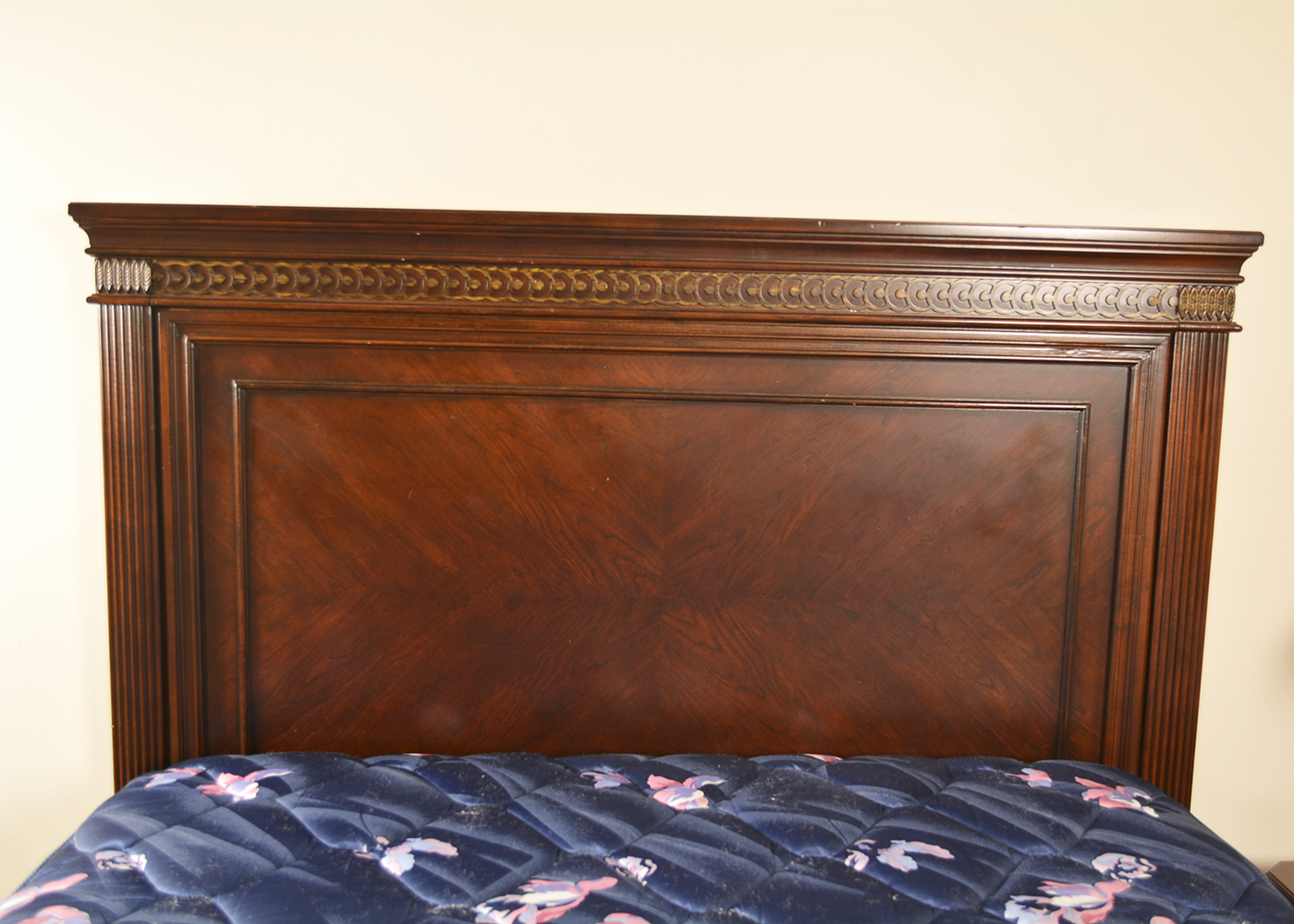 Dark Stain Cherry Queen Bed Frame