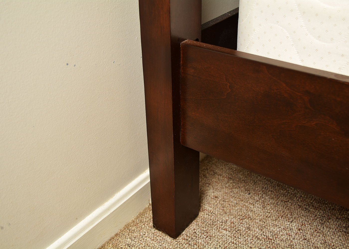 Dark Stain Cherry Queen Bed Frame