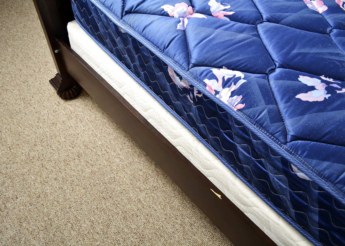 Dark Stain Cherry Queen Bed Frame