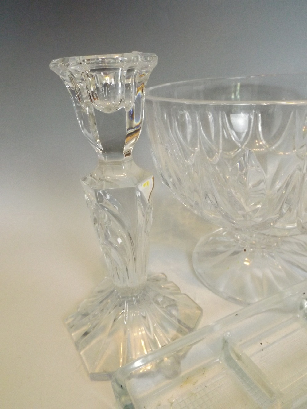 Vintage Pressed Glass Collection and Crystal Candleholder
