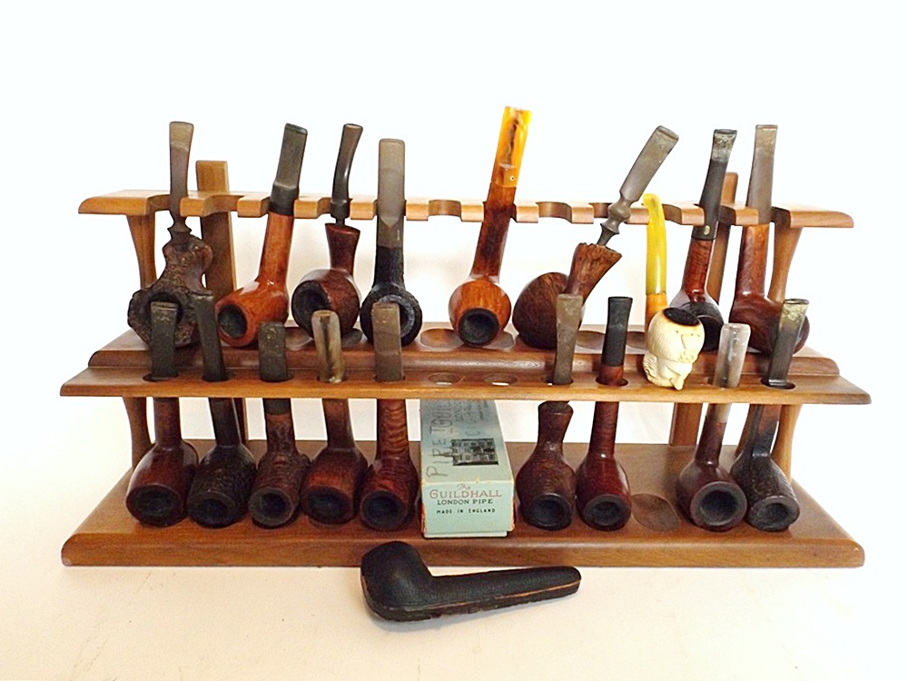 Vintage Pipe Collection with Display Stand