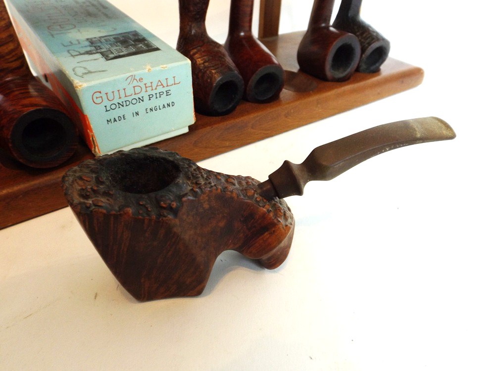 Vintage Pipe Collection with Display Stand