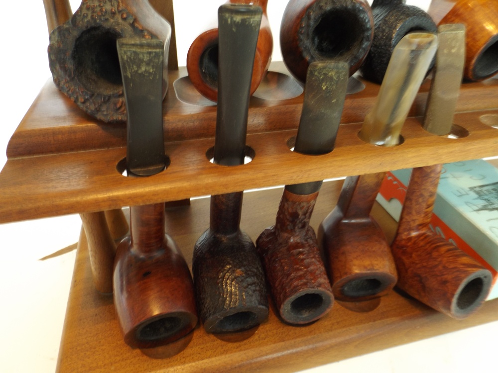 Vintage Pipe Collection with Display Stand