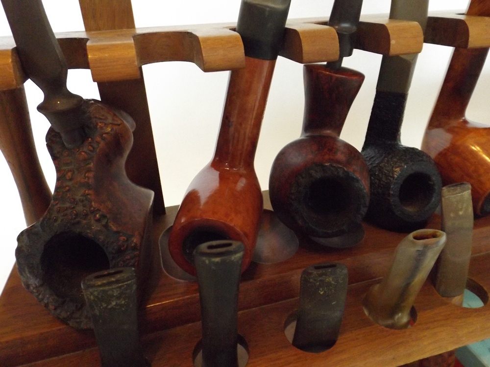 Vintage Pipe Collection with Display Stand