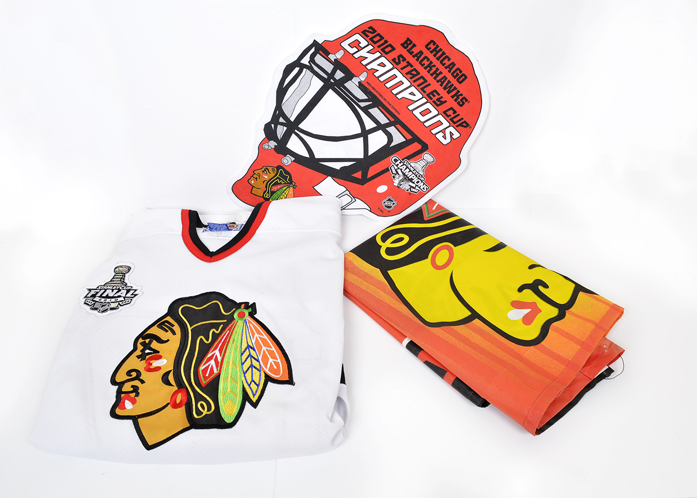 Jeremy Roenick Blackhawks 2010 Stanley Cup Final Jersey and Flag