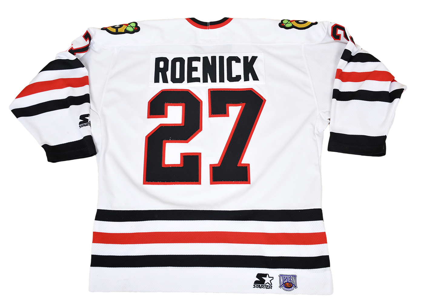Jeremy Roenick Blackhawks 2010 Stanley Cup Final Jersey and Flag